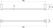 Load image into Gallery viewer, Paramount Single Towel Rail 760mm Chrome