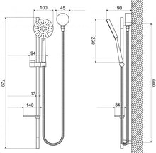 Load image into Gallery viewer, Paramount Deluxe Shower Rail 3 Function Chrome