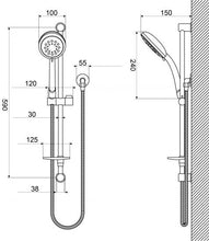 Load image into Gallery viewer, Paramount Trade Shower Rail 5 Function Chrome