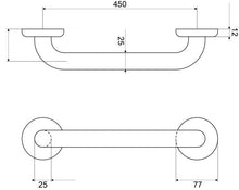 Load image into Gallery viewer, Heavy Duty Rail S/Steel 450mm x 25mm