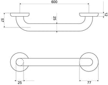 Load image into Gallery viewer, Heavy Duty Rail S/Steel 600mm x 25mm