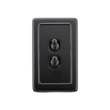 Load image into Gallery viewer, TRADCO 2 GANG FLAT PLATE TOGGLE SWITCHES - W72MM
