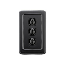 Load image into Gallery viewer, TRADCO 3 GANG FLAT PLATE TOGGLE SWITCHES - W72MM