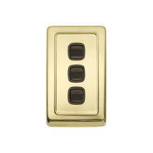 Load image into Gallery viewer, TRADCO 3 GANG FLAT PLATE ROCKER SWITCHES - W72MM