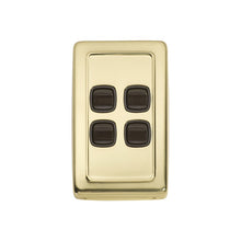 Load image into Gallery viewer, TRADCO 4 GANG FLAT PLATE ROCKER SWITCHES - W72MM