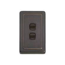 Load image into Gallery viewer, TRADCO 2 GANG FLAT PLATE ROCKER SWITCHES - W72MM