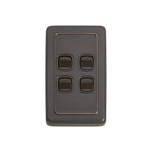 Load image into Gallery viewer, TRADCO 4 GANG FLAT PLATE ROCKER SWITCHES - W72MM