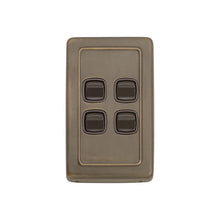 Load image into Gallery viewer, TRADCO 4 GANG FLAT PLATE ROCKER SWITCHES - W72MM