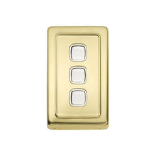 Load image into Gallery viewer, TRADCO 3 GANG FLAT PLATE ROCKER SWITCHES - W72MM