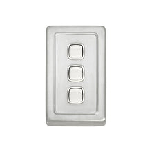 Load image into Gallery viewer, TRADCO 3 GANG FLAT PLATE ROCKER SWITCHES - W72MM