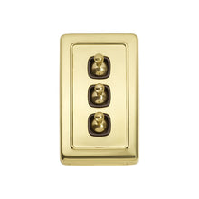 Load image into Gallery viewer, TRADCO 3 GANG FLAT PLATE TOGGLE SWITCHES - W72MM