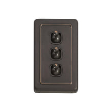 Load image into Gallery viewer, TRADCO 3 GANG FLAT PLATE TOGGLE SWITCHES - W72MM
