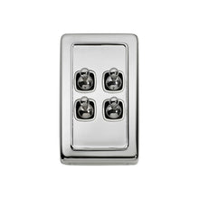 Load image into Gallery viewer, TRADCO 4 GANG FLAT PLATE TOGGLE SWITCHES - W72MM