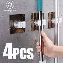 Load image into Gallery viewer, Multi-Purpose Hooks Mop Holder Wall Mounted Mop Organizer Broom Hanger Hook Kitchen Bathroom Waterproof Wall Hook Self-Adhesive