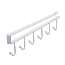 Load image into Gallery viewer, Iron 6 Hooks Storage Shelf Wardrobe Cabinet Metal Under Shelves Mug Cup Hanger Bathroom Kitchen Organizer Hanging Rack Holder