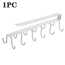 Load image into Gallery viewer, Iron 6 Hooks Storage Shelf Wardrobe Cabinet Metal Under Shelves Mug Cup Hanger Bathroom Kitchen Organizer Hanging Rack Holder