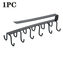 Load image into Gallery viewer, Iron 6 Hooks Storage Shelf Wardrobe Cabinet Metal Under Shelves Mug Cup Hanger Bathroom Kitchen Organizer Hanging Rack Holder