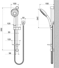 Load image into Gallery viewer, Paramount Trade Shower Rail 5 Function Chrome
