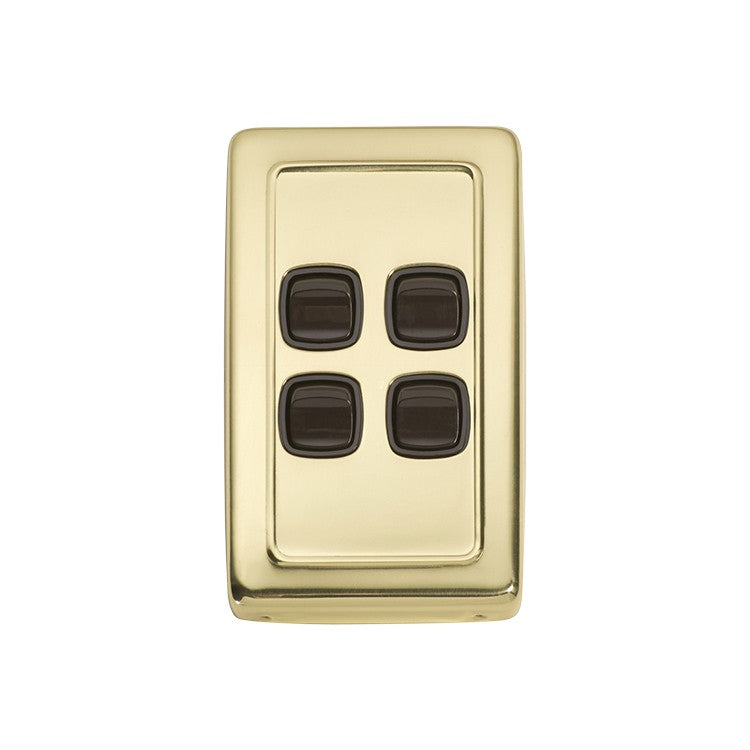 TRADCO 4 GANG FLAT PLATE ROCKER SWITCHES - W72MM