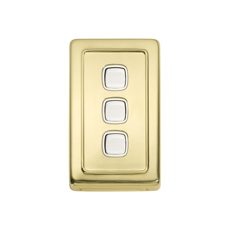 TRADCO 3 GANG FLAT PLATE ROCKER SWITCHES - W72MM