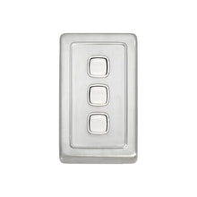 Load image into Gallery viewer, TRADCO 3 GANG FLAT PLATE ROCKER SWITCHES - W72MM
