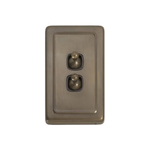 Load image into Gallery viewer, TRADCO 2 GANG FLAT PLATE TOGGLE SWITCHES - W72MM
