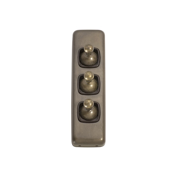 3 GANG FLAT PLATE TOGGLE SWITCHES - W30MM