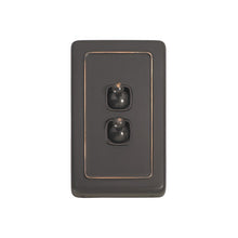 Load image into Gallery viewer, TRADCO 2 GANG FLAT PLATE TOGGLE SWITCHES - W72MM
