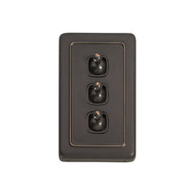 Load image into Gallery viewer, TRADCO 3 GANG FLAT PLATE TOGGLE SWITCHES - W72MM
