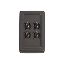 Load image into Gallery viewer, TRADCO 4 GANG FLAT PLATE TOGGLE SWITCHES - W72MM
